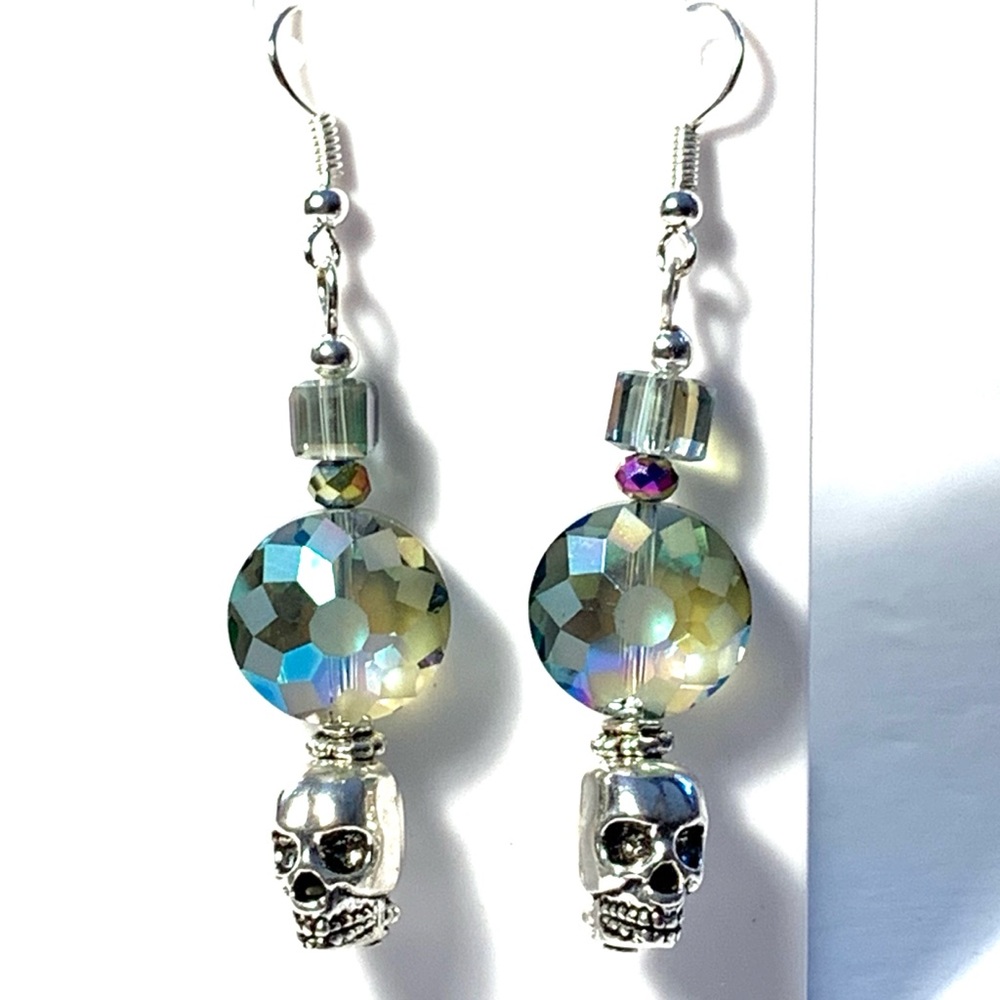 Iridescent Glass Skill Earrings - Picture 3 of 4